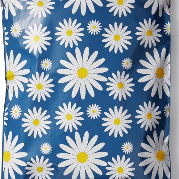 50 Blue Daisy Self Adhesive Packaging Poly Mailer Bag - Picture 5 of 9